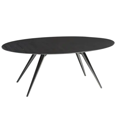 DAN-FORM ECLIPSE Matbord Bordsskiva av svartbetsad ask, oval, med förlängning