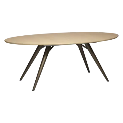 DAN-FORM ECLIPSE Matbord Bordsskiva av vitkalkad ekfaner, oval, med utdragbar platta