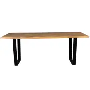 DUTCHBONE Aka matbord, rektangulärt - brunt akaciaträ och svart järn (180x90)