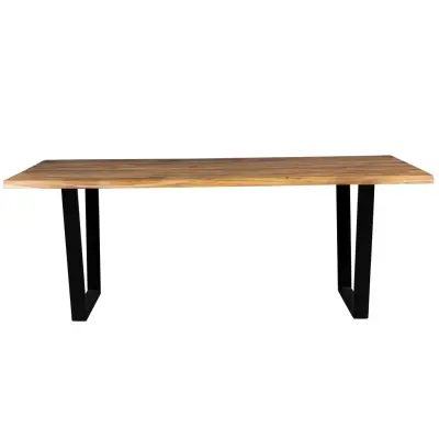 DUTCHBONE Aka matbord, rektangulärt - brunt akaciaträ och svart järn (180x90)