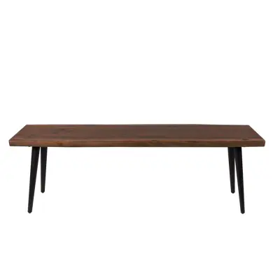 DUTCHBONE Alagon matsalsbänk, rektangulär - brun valnötsfinish och svart stål (140X40)