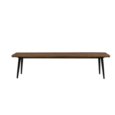 DUTCHBONE Alagon matsalsbänk, rektangulär - brun valnötsfinish och svart stål (180X40)