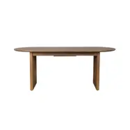 DUTCHBONE Barlet matbord, med extra tallrik - brun valnötsfinish och brunt gummiträ (200/240x90)