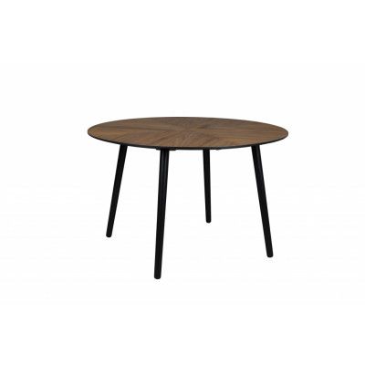 DUTCHBONE Clover matbord, runt - brunt valnötsträ och svart gummiträ (Ø120)