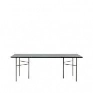 ferm LIVING Mingle matbord oak black, 210cm, svarta metallben
