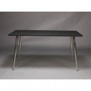 FURBO rektangulärt matbord - svart högtryckslaminat och nickel