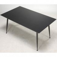 FURBO rektangulärt matbord - svart laminat och svart metall