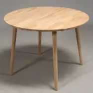 FURBO runt matbord - massiv behandlad ek