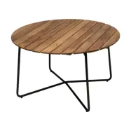 Grythyttan Stålmöbler 9A matbord Obehandlad teak-svart, Ø120 cm