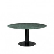 GUBI Gubi 2.0 matbord marble green, ø150, svart stativ