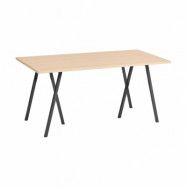 HAY Loop Stand incl. support matbord 77,5x160 cm Black-clear lacq. oak