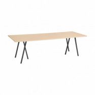 HAY Loop Stand incl. support matbord 92,5x250 cm Black-clear lacq. oak