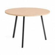HAY Loop Stand matbord Ø105 cm Black-clear lacq. oak