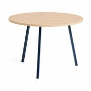 HAY Loop Stand matbord Ø105 cm Deep blue-clear lacq. oak