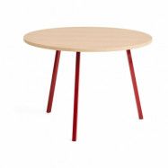 HAY Loop Stand matbord Ø105 cm Maroon red-clear lacq. oak