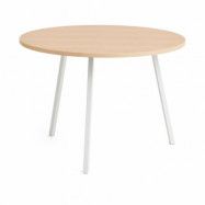 HAY Loop Stand matbord Ø105 cm White-clear lacq. oak