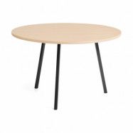 HAY Loop Stand matbord Ø120 cm Black-clear lacq. oak