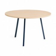 HAY Loop Stand matbord Ø120 cm Deep blue-clear lacq. oak