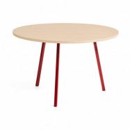 HAY Loop Stand matbord Ø120 cm Maroon red-clear lacq. oak