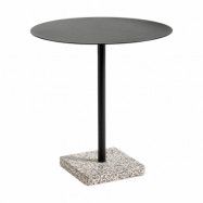 HAY Terrazzo matbord Ø70 cm Grey terrazzo-anthracite