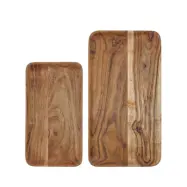 House Doctor - Träbricka 2-pack 33 x 18&43 x 23 cm natur