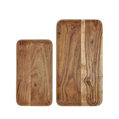 House Doctor - Träbricka 2-pack 33 x 18&43 x 23 cm natur