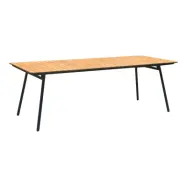 HOUSE NORDIC Cleveland Dining Table - Matbord, bordsskiva i teak, natur, svarta ben 90x220 cm