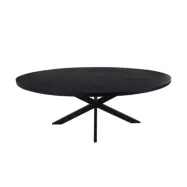 HSM COLLECTION Melbourne Matbord, Ovalt - Svart Mangotr&auml; och Svart J&auml;rn