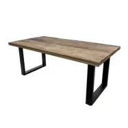 HSM COLLECTION Portland Matbord, Rektangul&auml;rt - Naturligt Mangotr&auml; och Svart J&auml;rn