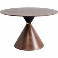 KARE DESIGN Cono matbord, runt - valnötsfärgad faner, bruntådrat papper och guldstål (Ø120)