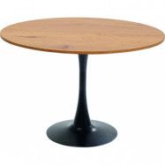 KARE DESIGN Schickeria matbord, runt - laminat med eklook och svart stål (Ø110)