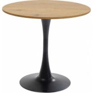 KARE DESIGN Schickeria matbord, runt - laminat med eklook och svart stål (Ø80)