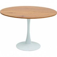 KARE DESIGN Schickeria matbord, runt - laminat med eklook och vitt stål (Ø110)