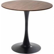KARE DESIGN Schickeria matbord, runt - valnötsfärgat laminat och svart stål (Ø80)
