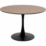 KARE DESIGN Schickeria matbord, runt - valnötsfärgat laminat och svart stål (Ø110)