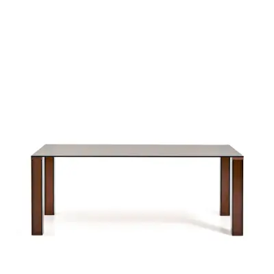 KAVE HOME Adularia matbord, rektangulärt - brunt härdat glas (200x100)