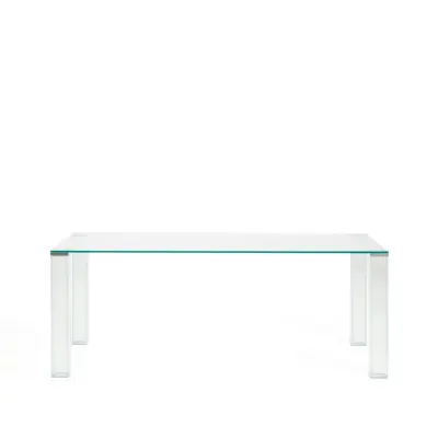 KAVE HOME Adularia matbord, rektangulärt - klart härdat glas (200x100)