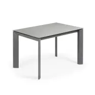 KAVE HOME Axis utdragbart keramikbord i Hydra Plomo-finish, ben i antracitstål 120 (180) cm