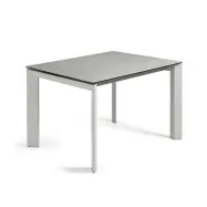 KAVE HOME Axis utdragbart keramikbord med Hydra Plomo-finish och grå stålben 120 (180) cm