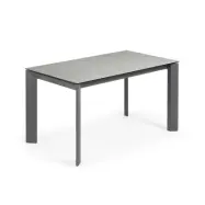 KAVE HOME Axis utdragbart porslinsbord i Hydra Lead-finish med ben i antracitstål 140(200) cm