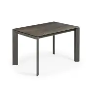 KAVE HOME Axis utdragbart porslinsbord i Iron Moss finish med antracitstålben 120 (180)cm