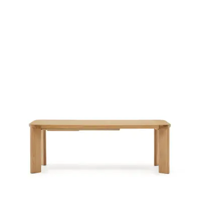 KAVE HOME Jondal matbord, med fjärilsskiva - naturfärgad ekfaner och ek (200(280)x100)