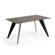 KAVE HOME Koda keramikbord med Iron Moss-finish och stålben med svart finish 160 x 90 cm