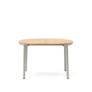 KAVE HOME Montuiri matbord, med utdragbar platta - ekfaner och grått stål (120(200)x90)