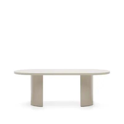 KAVE HOME Nealy matbord, ovalt - ecru MDF (200x100)