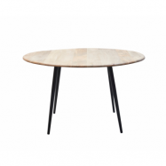 KILROY INDBO Tessa #3113 matbord, runt - naturligt mangotr&auml; och j&auml;rn