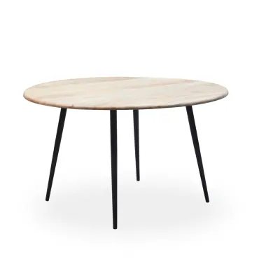 KILROY INDBO Tessa #3113 matbord, runt - naturligt mangoträ och järn