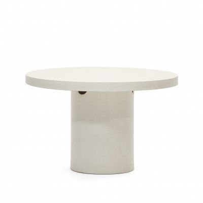 KAVE HOME Aiguablava matbord, runt - vit cement (Ø120)