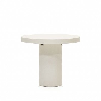 KAVE HOME Aiguablava matbord, runt - vit cement (Ø90)