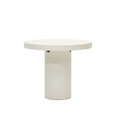 KAVE HOME Aiguablava matbord, runt - vit cement (Ø90)
